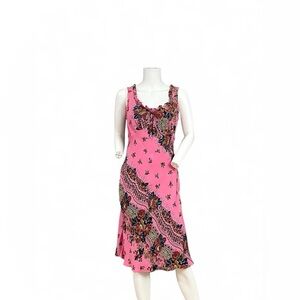 Betsey Johnson Pink Floral & Paisley Maxi Dress